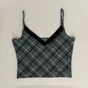 Hollister Plaid Lace Tank Top